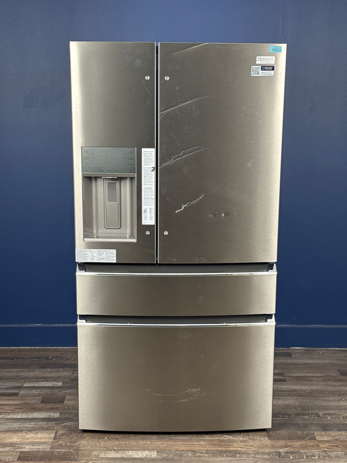 Frigidaire - Gallery 36 in. 26.3 cu. ft. 4-Door French Door Standard Depth Refrigerator in Smudge-Proof Stainless Steel