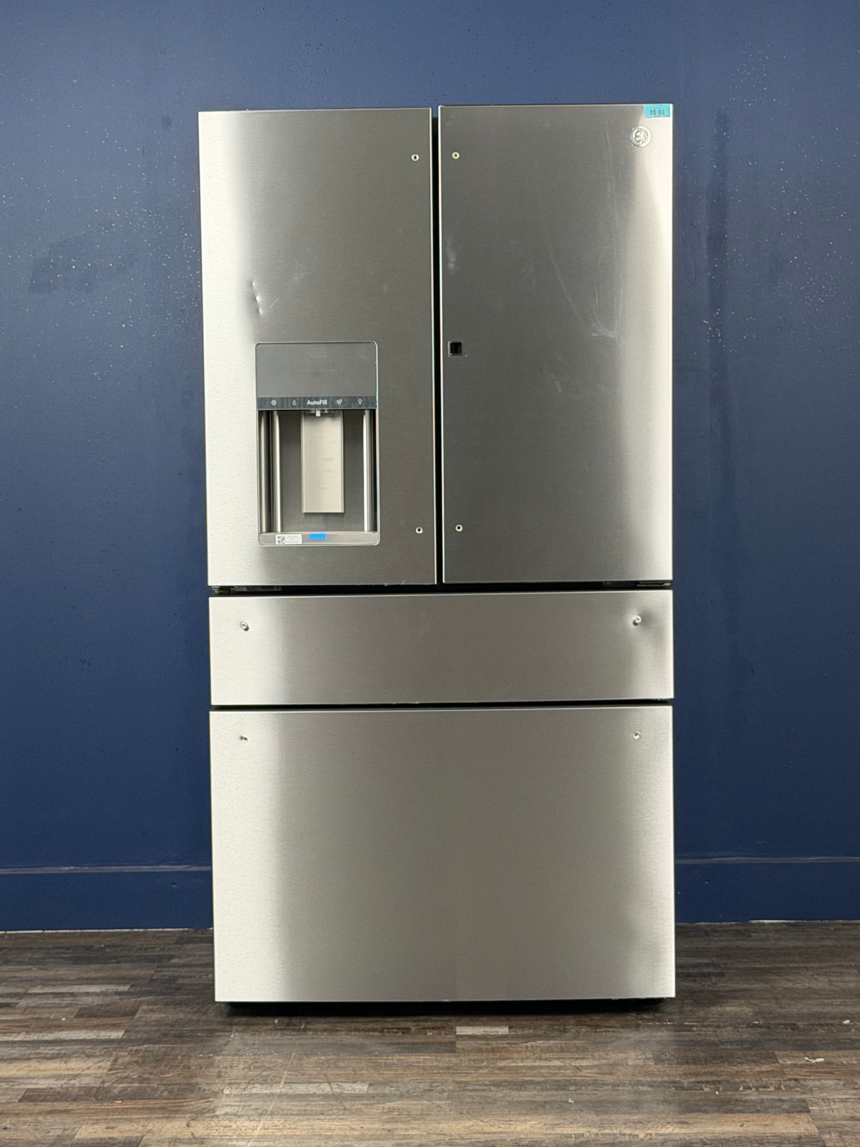 GE Profile - Profile 22.3 cu. ft. Counter Depth Four Door French Door Refrigerator in Stainless Steel with Hands-Free Autofill