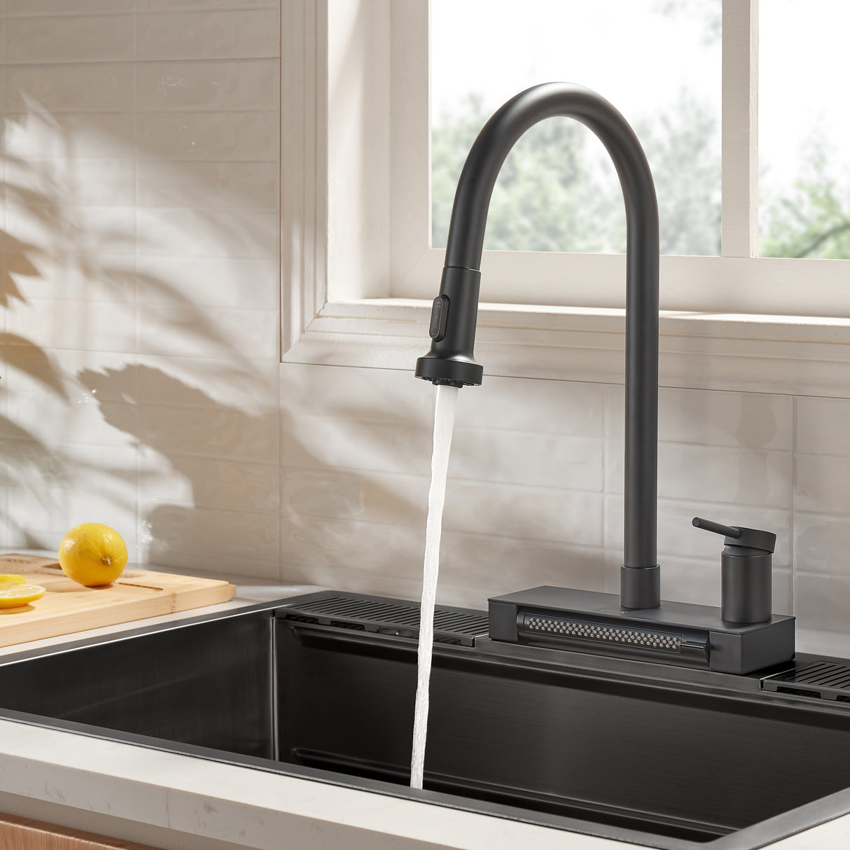 FORNO ACQUA 4 Function Waterfall Pull-Down Kitchen Faucet