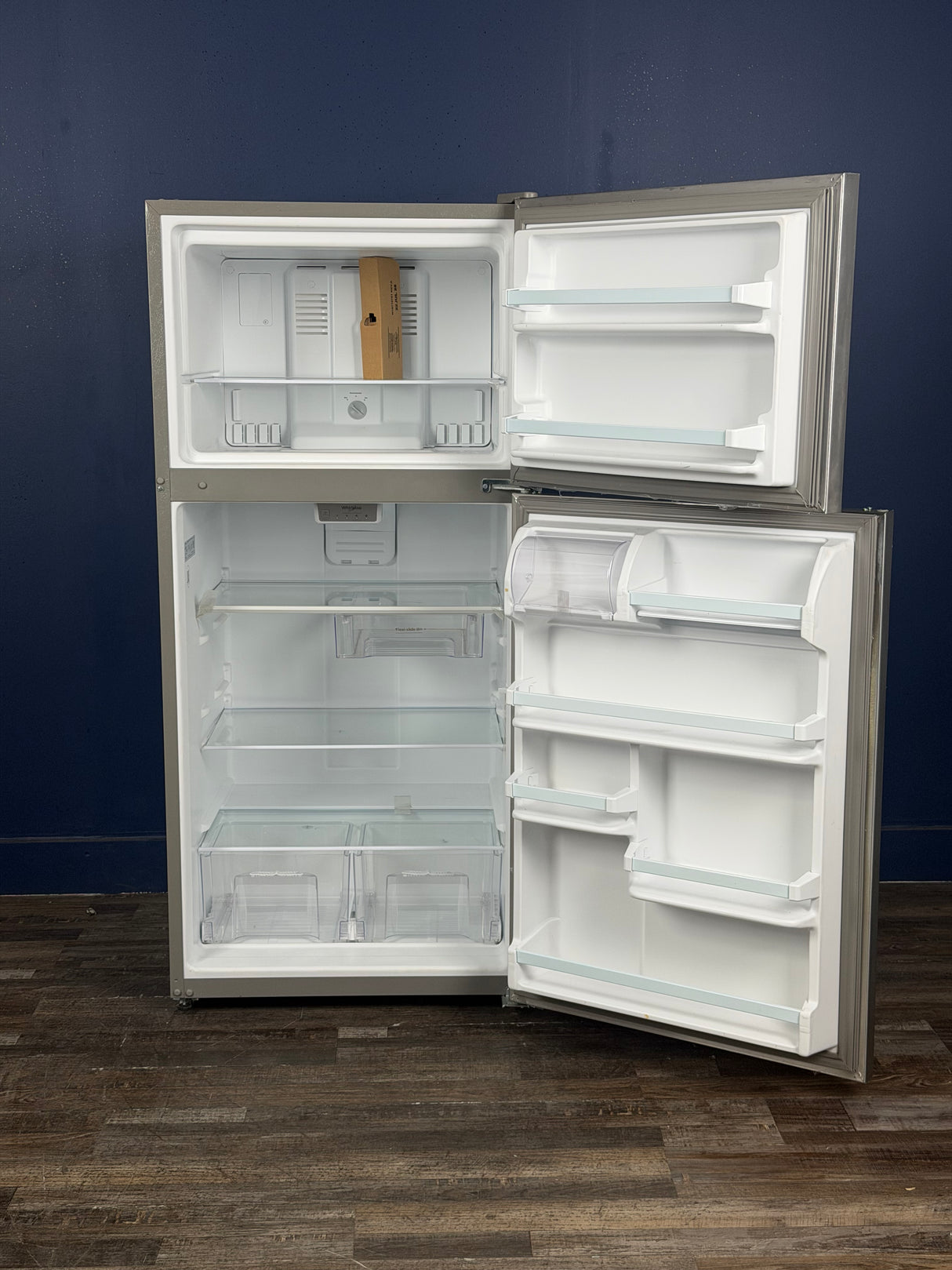 Whirlpool - 30 in. 18.3 cu. ft. Top Freezer Refrigerator Built-In and Standard in Monochromatic Stainless Steel