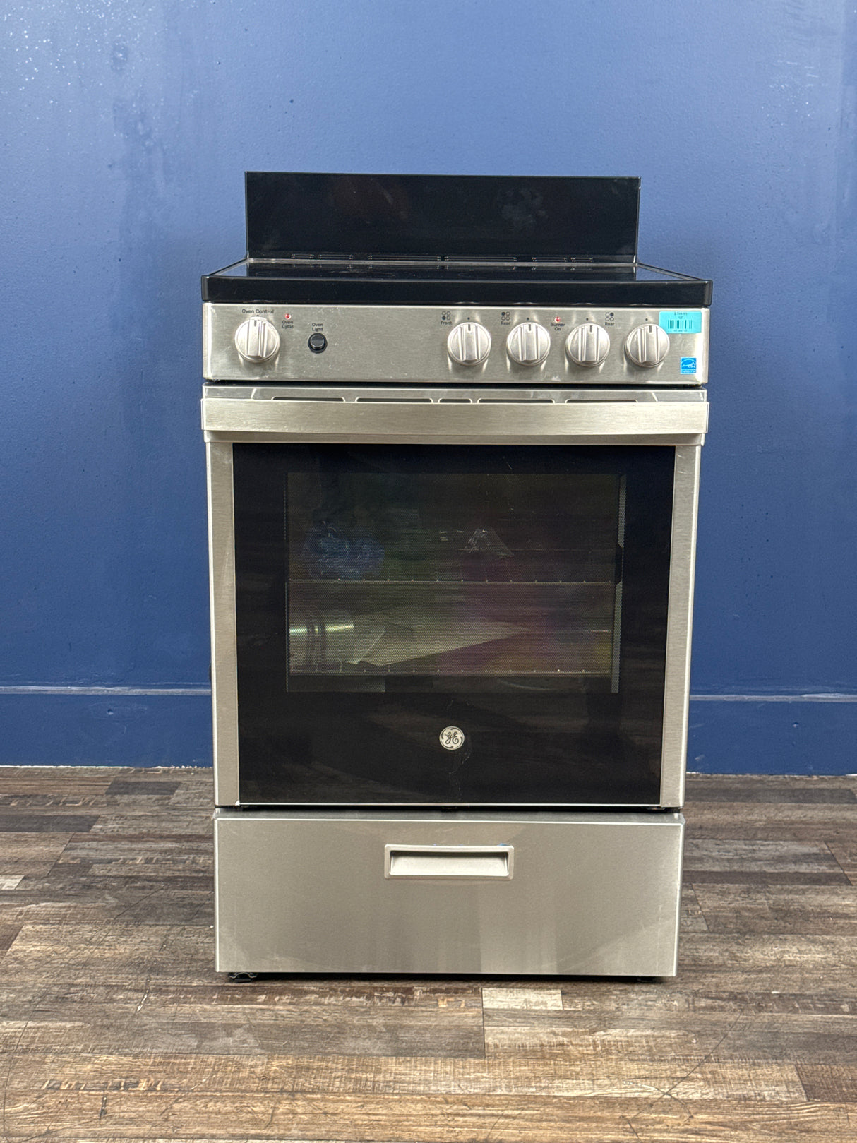 GE - 24 in. 4 Burner Element Free-Standing Electric Range in Stainless Steel
