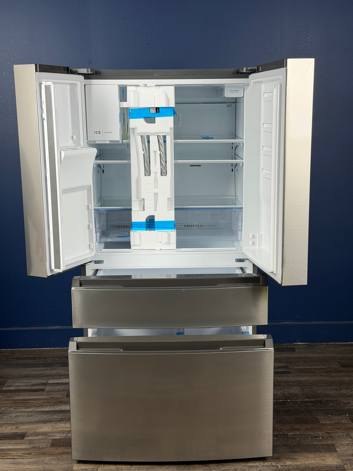Frigidaire - 36 in. 26 cu. ft. Standard-Depth 4-Door French Door Refrigerator in Fingerprint-Resistant Stainless Steel Look