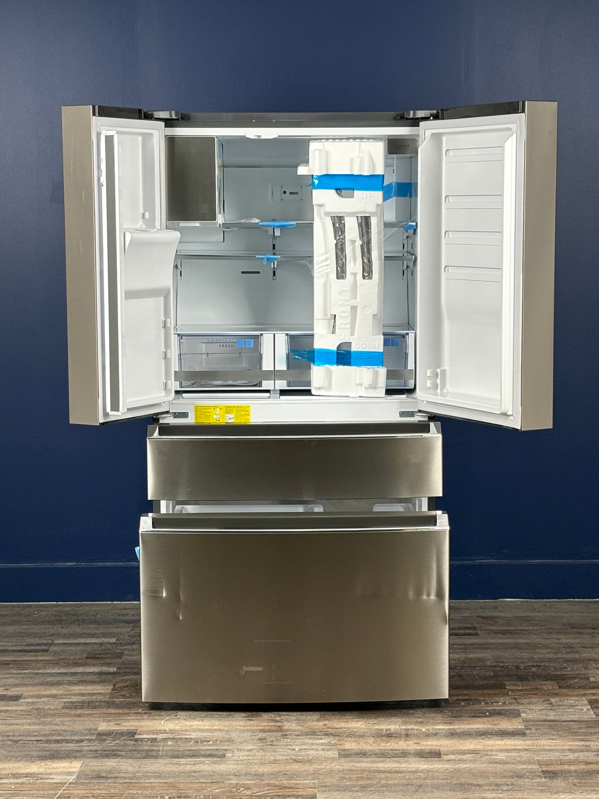 Frigidaire - Gallery 36 in. 22 cu. ft. Counter-Depth 4-Door French Door Refrigerator in Smudge-Proof Stainless Steel