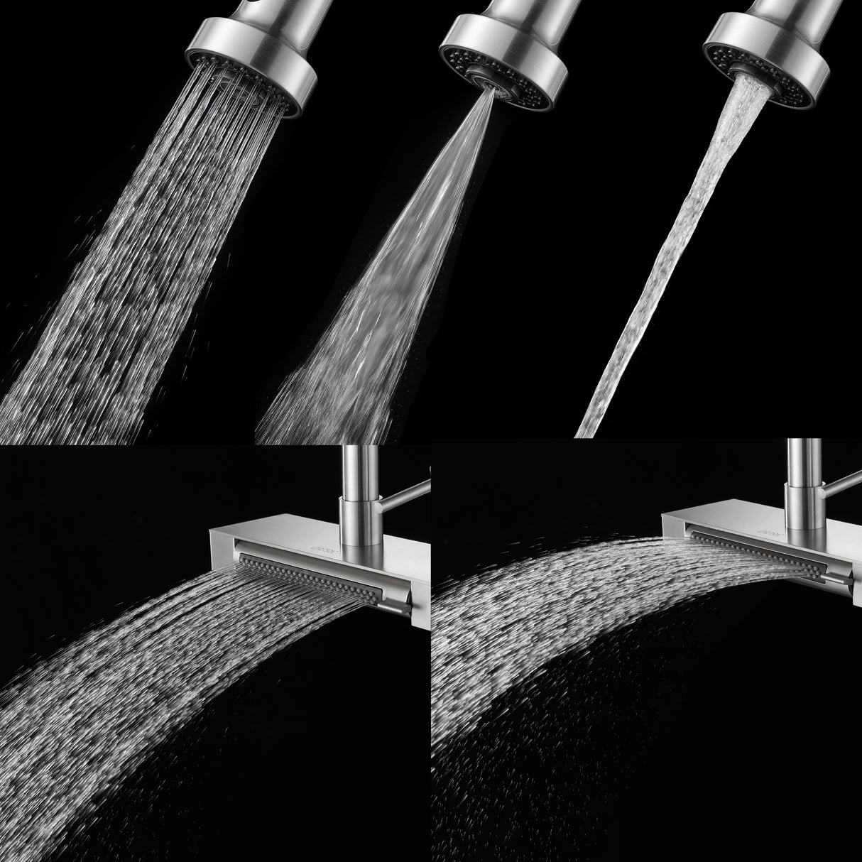 FORNO ACQUA 4 Function Waterfall Pull-Down Kitchen Faucet