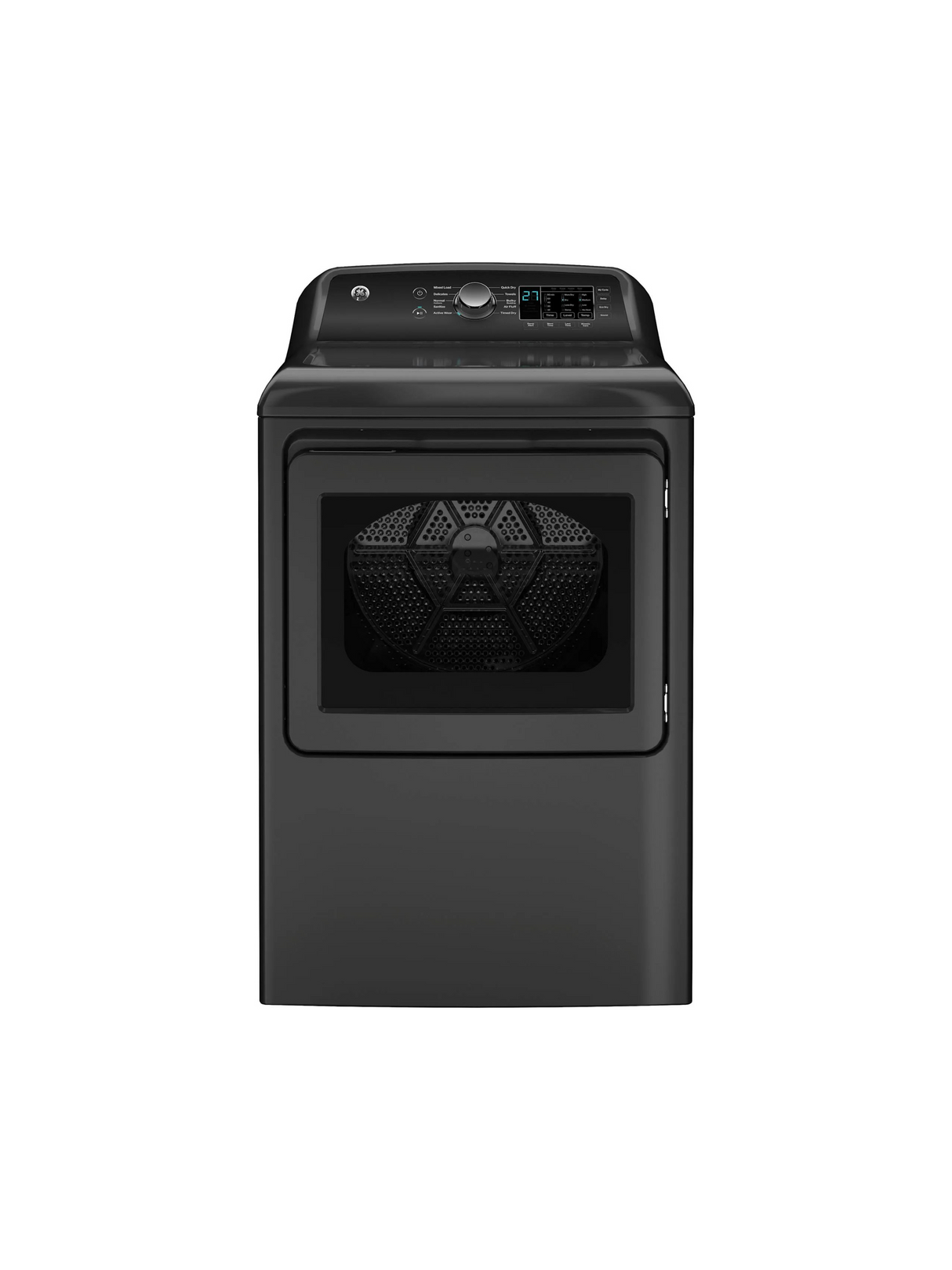 GE - 7.4 cu. ft. vented Front Load Gas Dryer in Diamond Gray with Sensor Dry