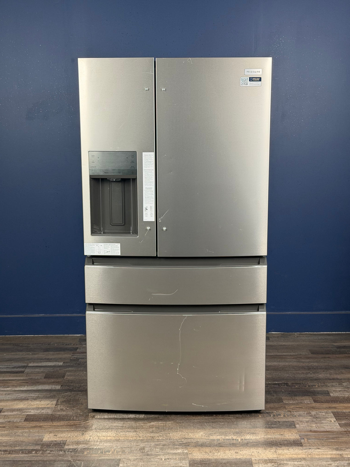 Frigidaire - 36 in. 26 cu. ft. Standard-Depth 4-Door French Door Refrigerator in Fingerprint-Resistant Stainless Steel Look