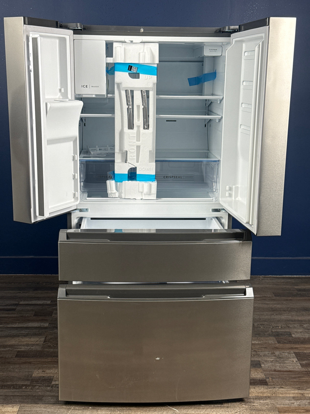 Frigidaire - 36 in. 26 cu. ft. Standard-Depth 4-Door French Door Refrigerator in Fingerprint-Resistant Stainless Steel Look