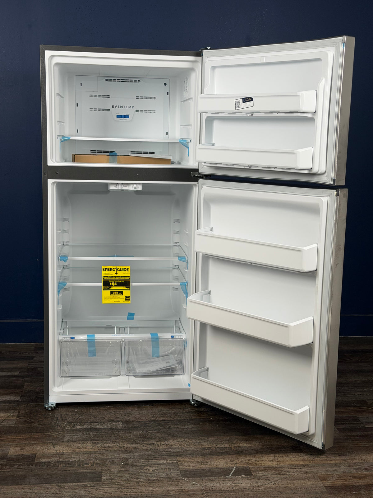 Frigidaire - 30 in. 20 cu. ft. Garage Ready Freestanding Top Freezer Refrigerator in Stainless Steel, ENERGY STAR