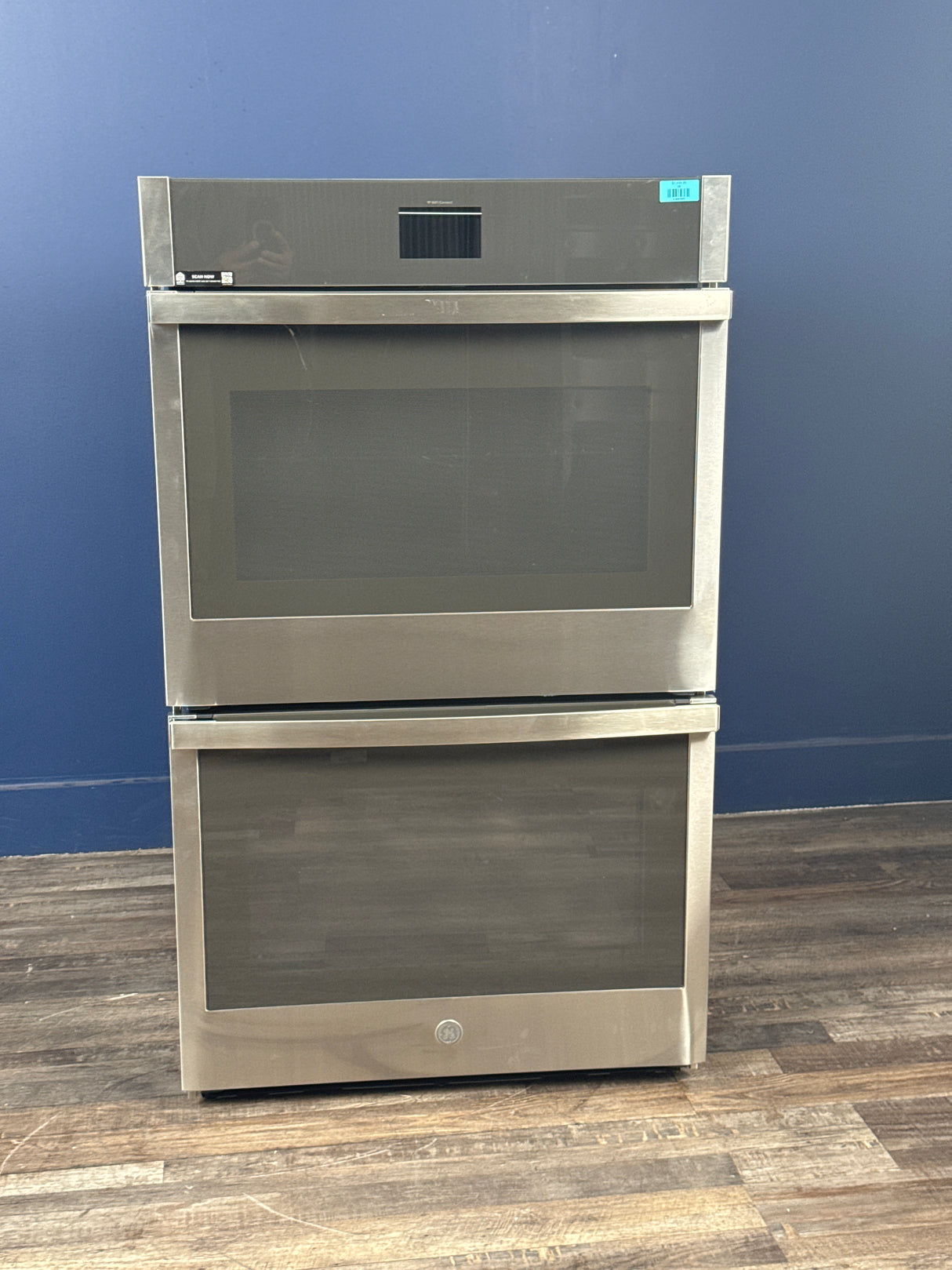 GE - 30 in. Double Smart Convection Wall Oven with No-Preheat Air Fry in Stainless Steel