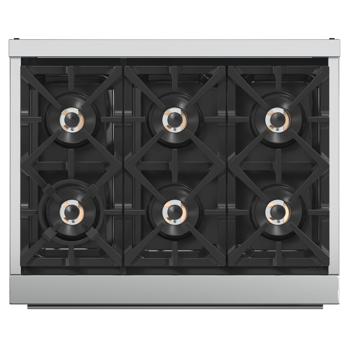 Forno Capriasca 36-Inch Gas Range, Stainless Steel, 6 Brass Burners, 120,000 BTU, Convection Oven, Energy Efficient