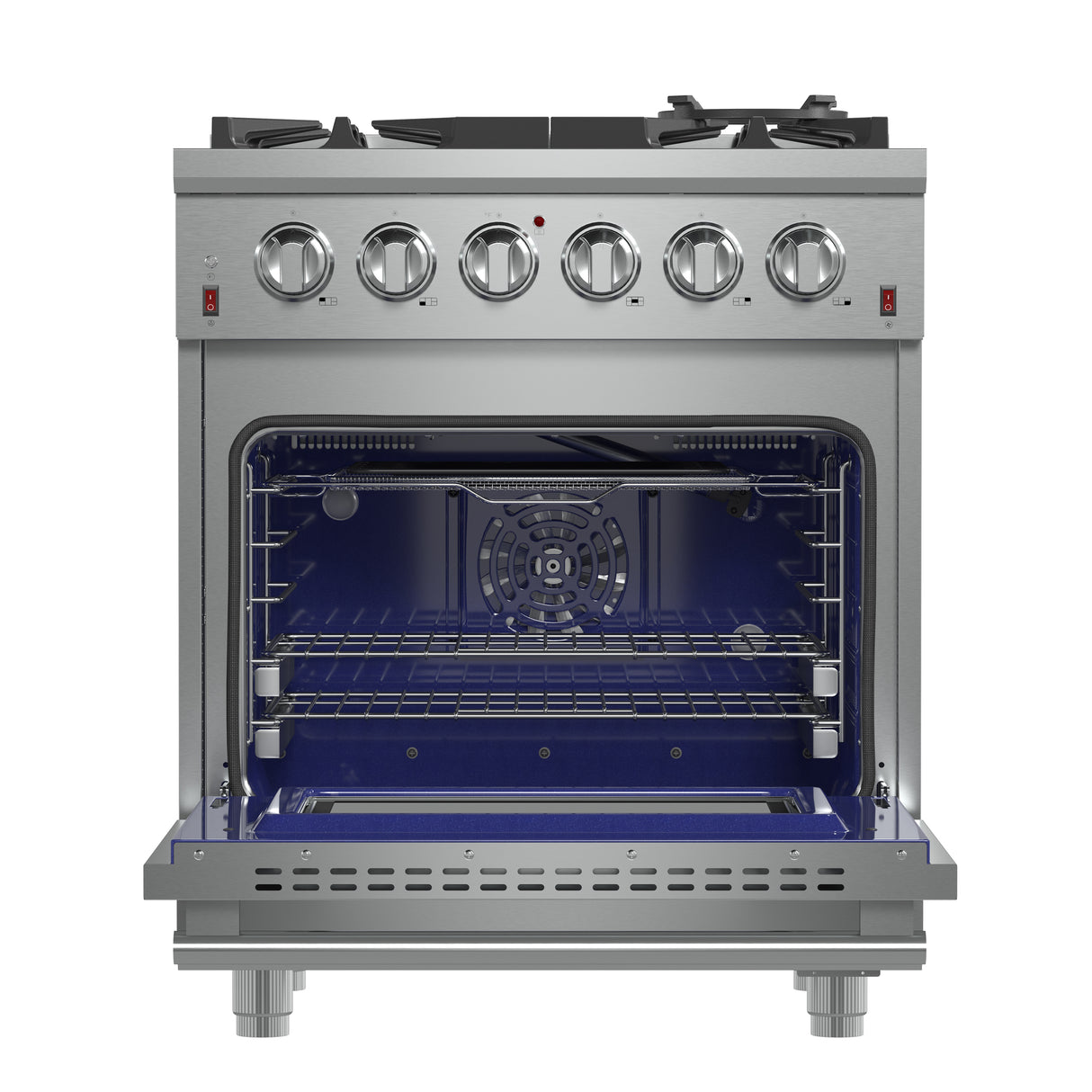 Forno Massimo 30-Inch Freestanding Gas Range, 5 Burners, True Convection Oven