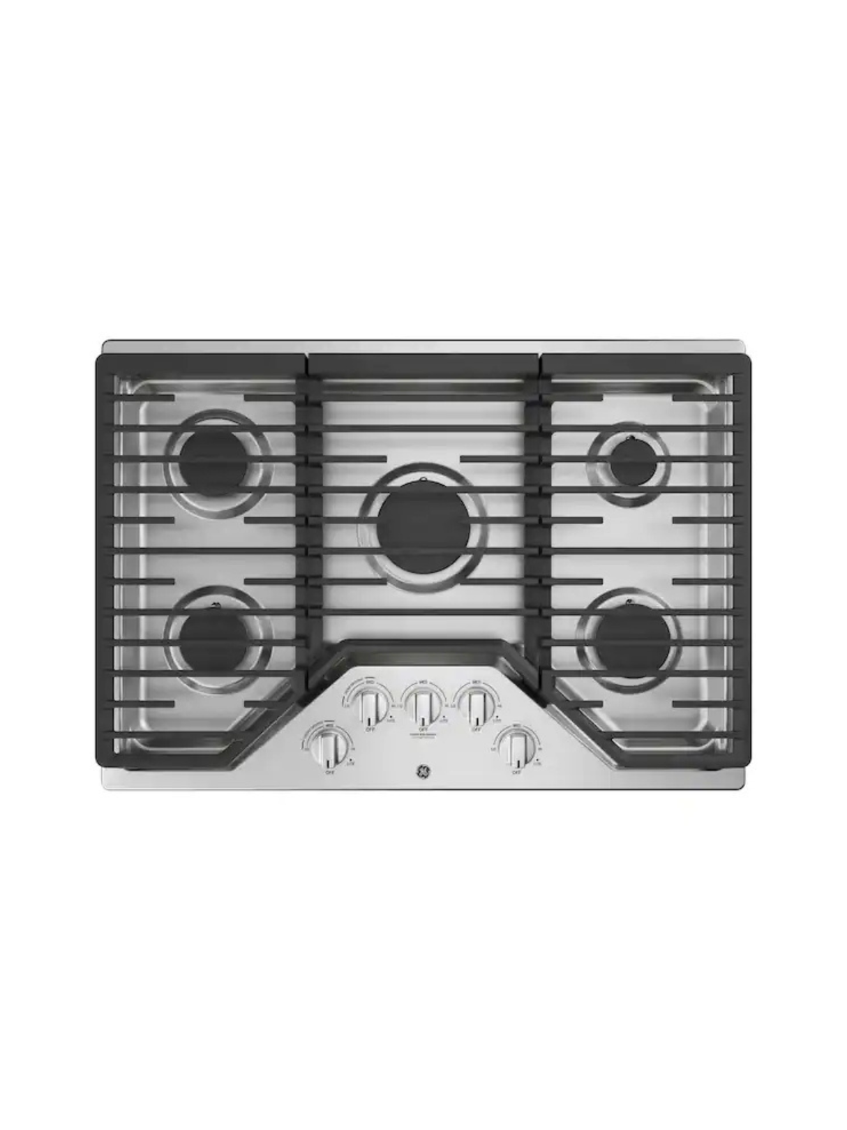 GE - 30 in. Gas Cooktop in Stainless Steel with 5 Burners Including Power Burners