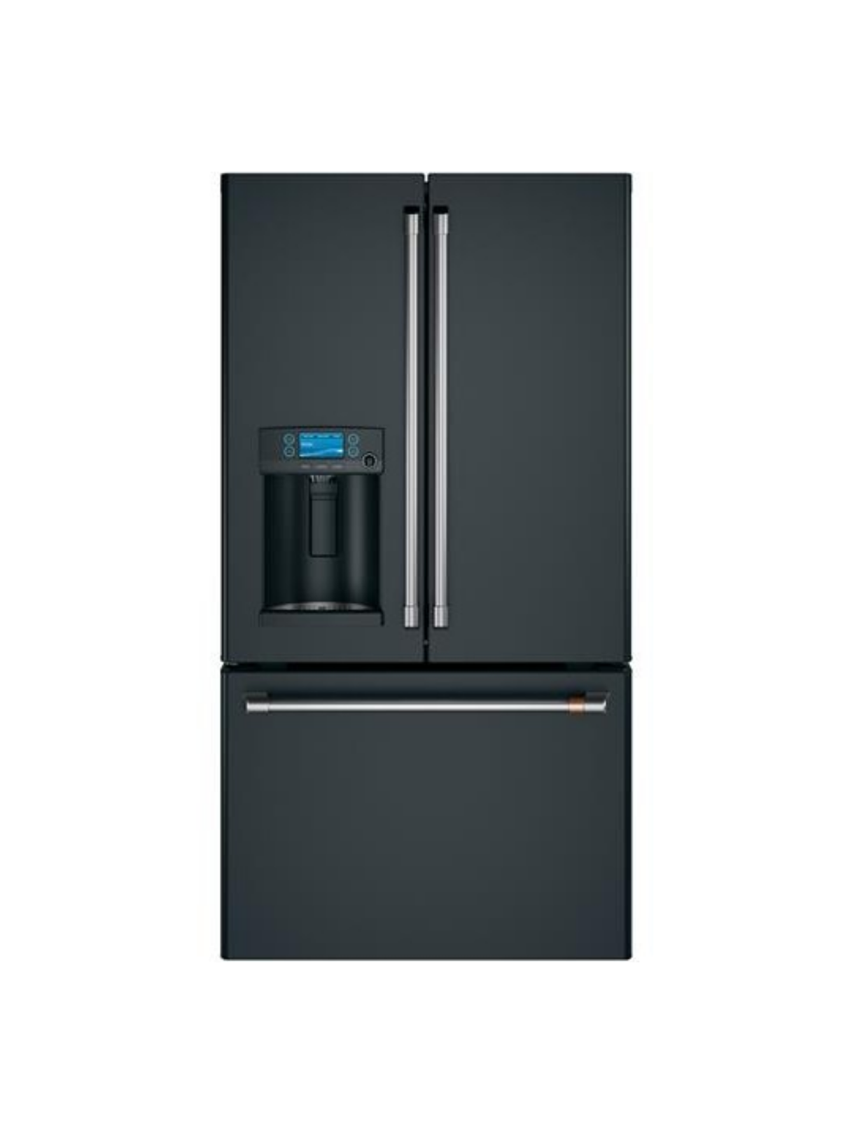 GE Cafe - 27.8 cu. ft. Smart French Door Refrigerator with Hot Water Dispenser in Matte Black, Fingerprint Resistant ENERGY STAR