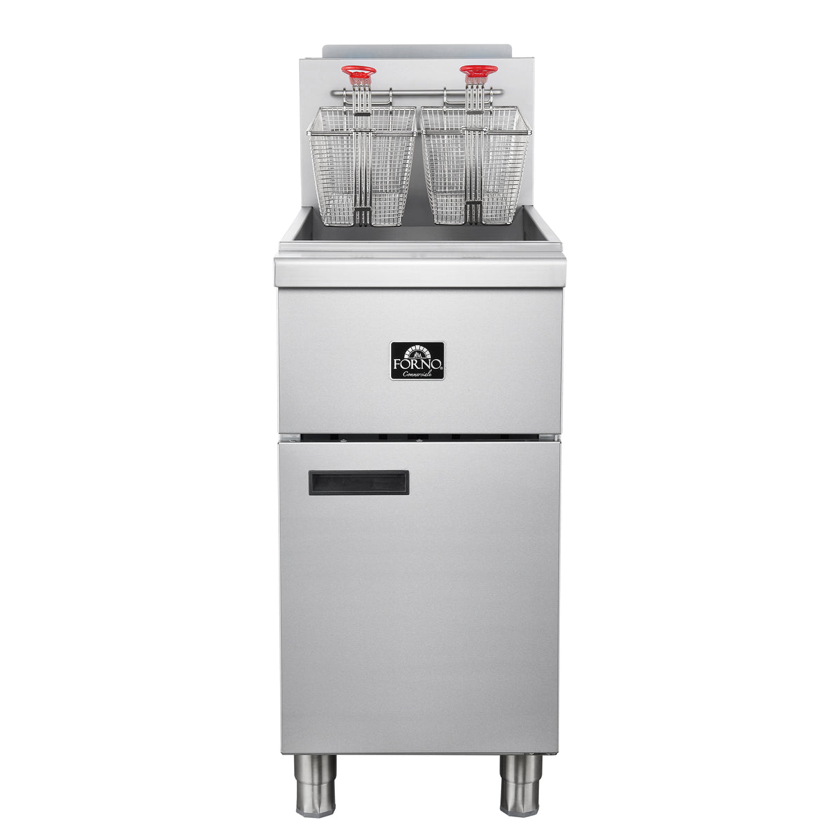 Forno Commerciale Natural Gas Deep Fryer, 4 Burners 120,000 BTU, 50 lbs Oil Capacity
