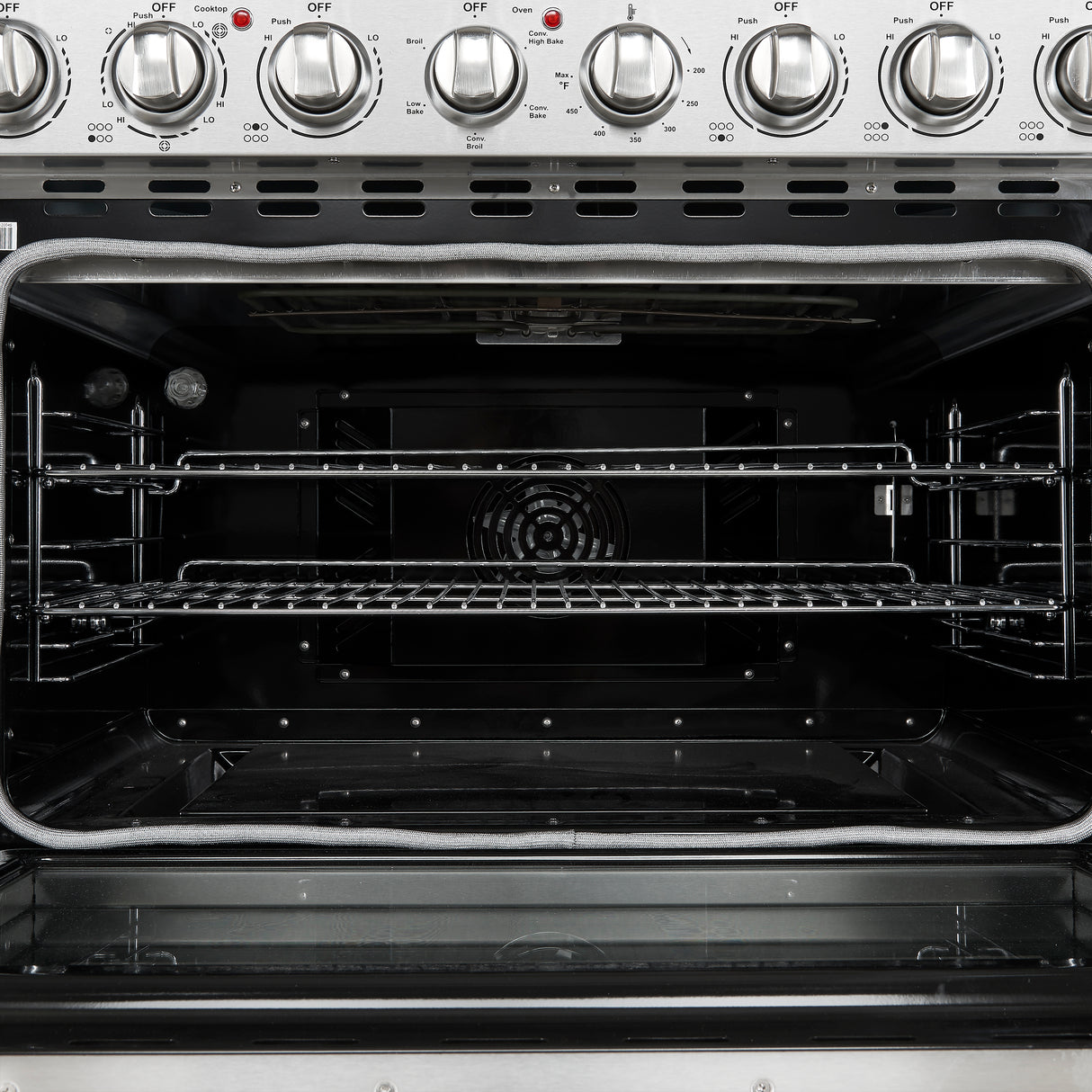 Forno Paolo 36 Inch Freestanding Electric Range, Stainless Steel, 5.44 cu.ft, True Convection Oven, Energy Efficient