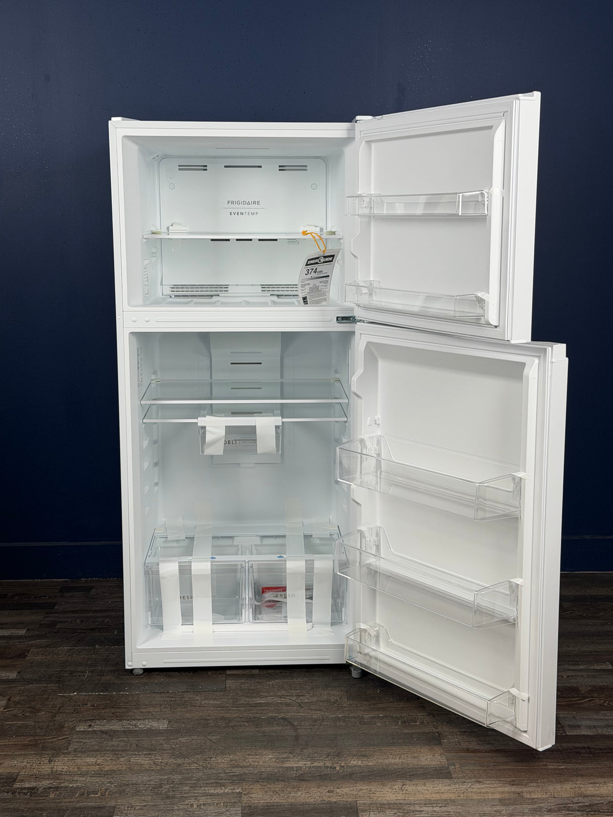 Frigidaire - 29.7 in. 19 cu. ft. Standard Depth Garage Ready Top Freezer Refrigerator in White w/ Humidity-Controlled Crisper Drawers