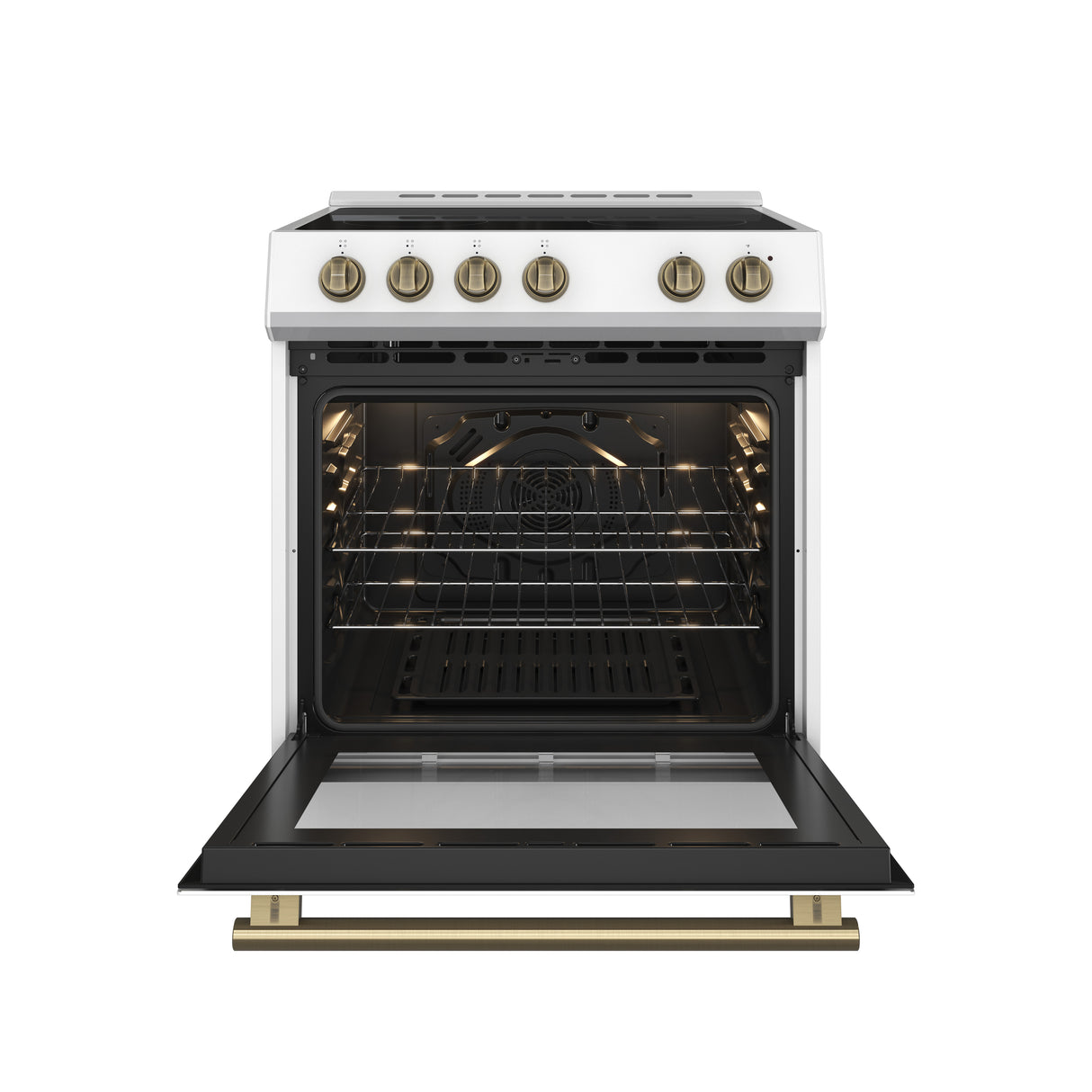 Forno 2-Piece Appliance Package - 30-Inch Electric Range and 30-Inch Refrigerator in White with Stainless Steel Handle (FBDL-003-11US)