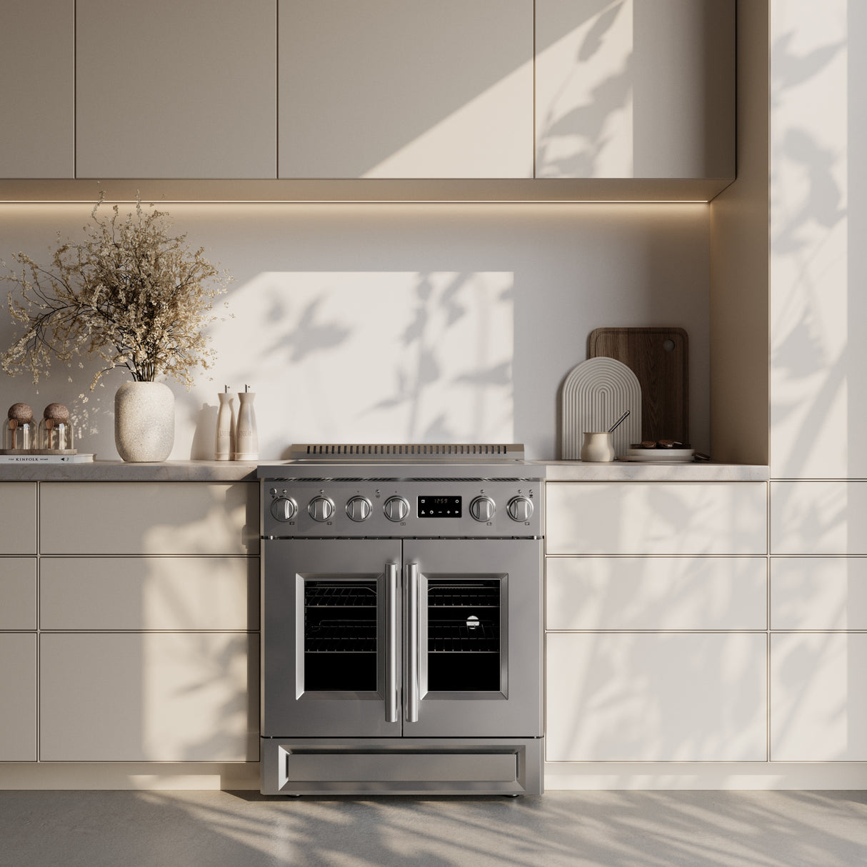 Forno Torino 30 Inch French Door Induction Range with Air Fryer and True Convection Oven