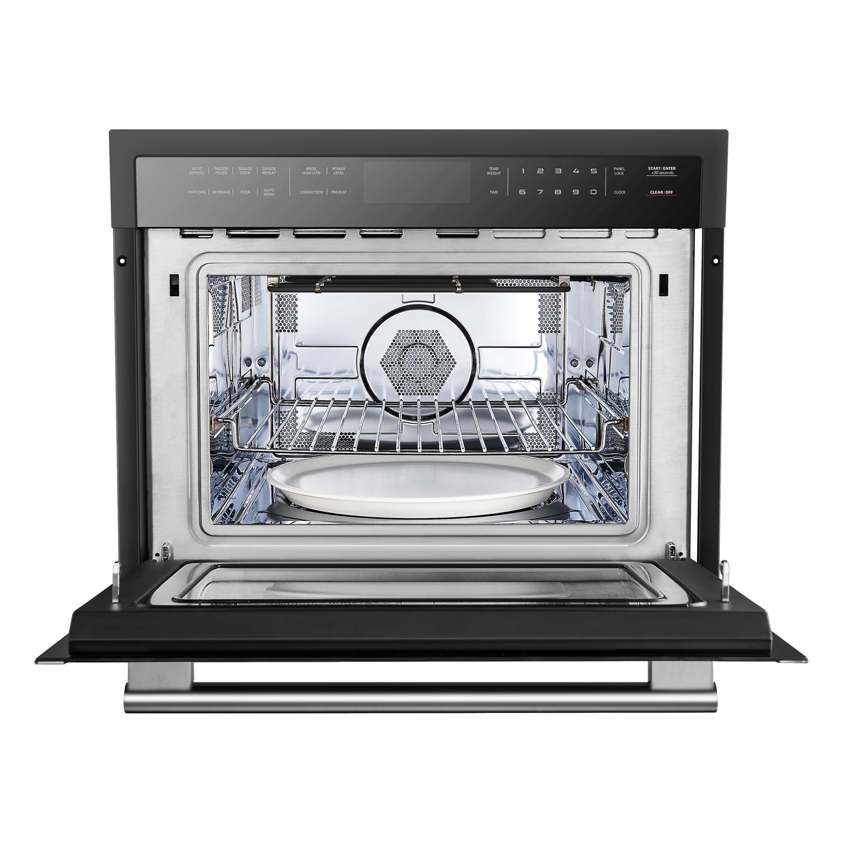 Forno Oliena Espresso Black 24-Inch Built-In Microwave and Convection Oven Combo, 1.6 cu.ft, 1750W Convection, 1000W Microwave, Stainless Steel Interior, Glass Touch Controls, Sensor Cooking