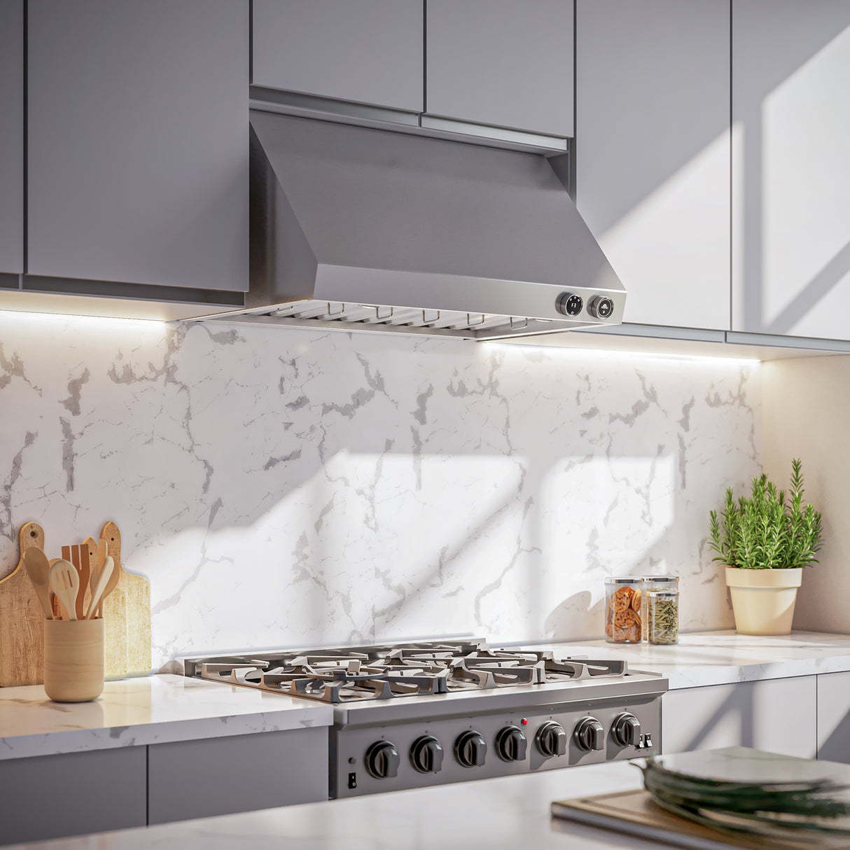 Forno Biagio 36-Inch Wall Mounted Range Hood, Stainless Steel, Heavy Duty