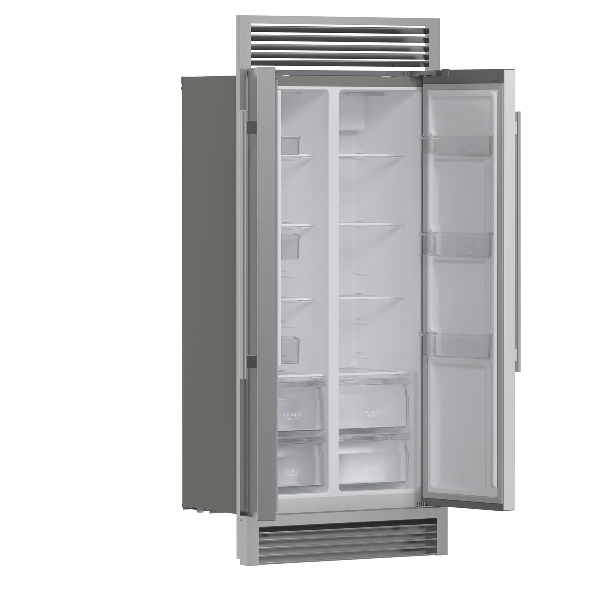 Forno Salerno 37-Inch Built-In Stainless Steel Refrigerator, 15.6 cu.ft, Decorative Grill, ENERGY STAR Certified
