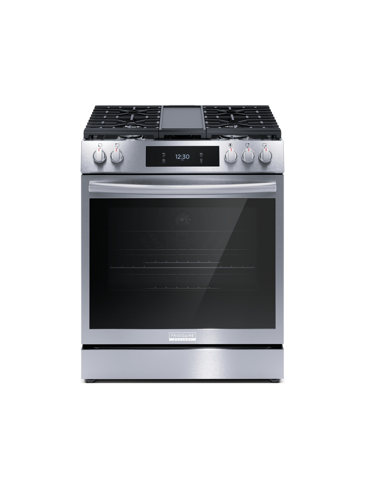 Frigidaire - Gallery 30 in. 6 cu. ft. 5 Burner Slide-In Gas Range with Total Convection and Air Fry, Smudge Proof Stainless Steel