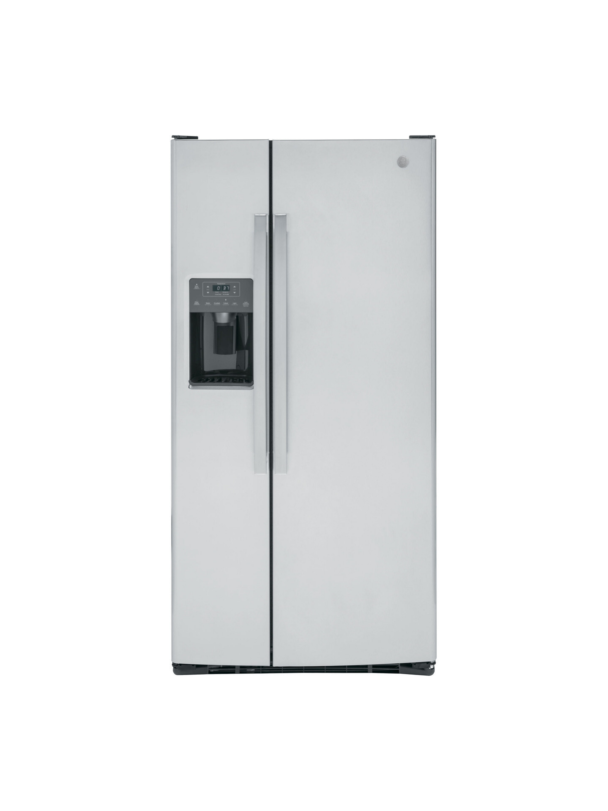 GE - 23.0 cu. ft. Side by Side Refrigerator in Fingerprint Resistant Stainless Steel, Standard Depth