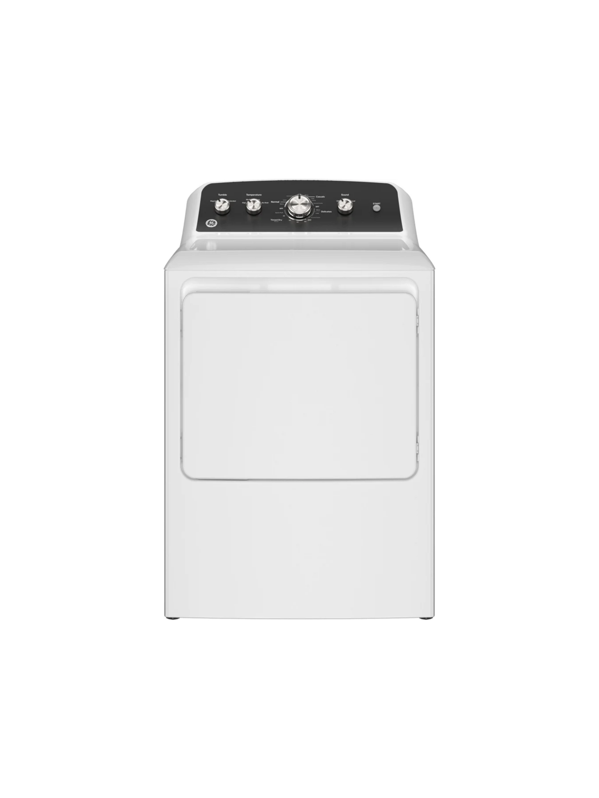 GE - 7.2 cu. ft. vented Electric Dryer in White with Auto Dry and Extended Tumble