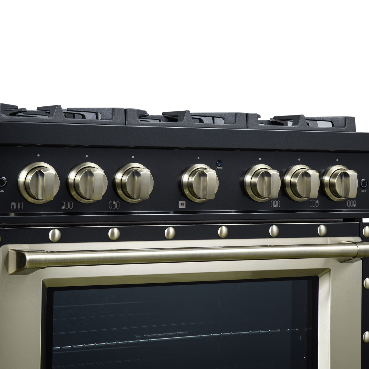 Valente 36" Gas Range in Black, 6 Sealed Burnes, 71 000 BTU Cooktop Output , 5.2 Cu.Ft. convection Oven, Telescopic Racks