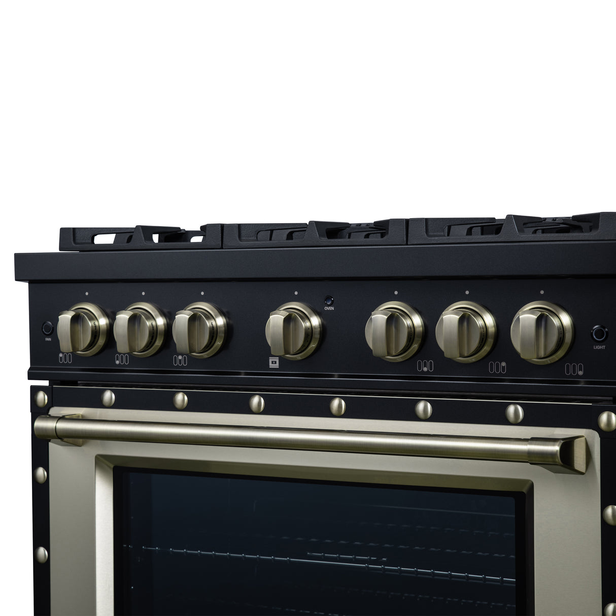 Valente 36" Gas Range in Black, 6 Sealed Burnes, 71 000 BTU Cooktop Output , 5.2 Cu.Ft. convection Oven, Telescopic Racks