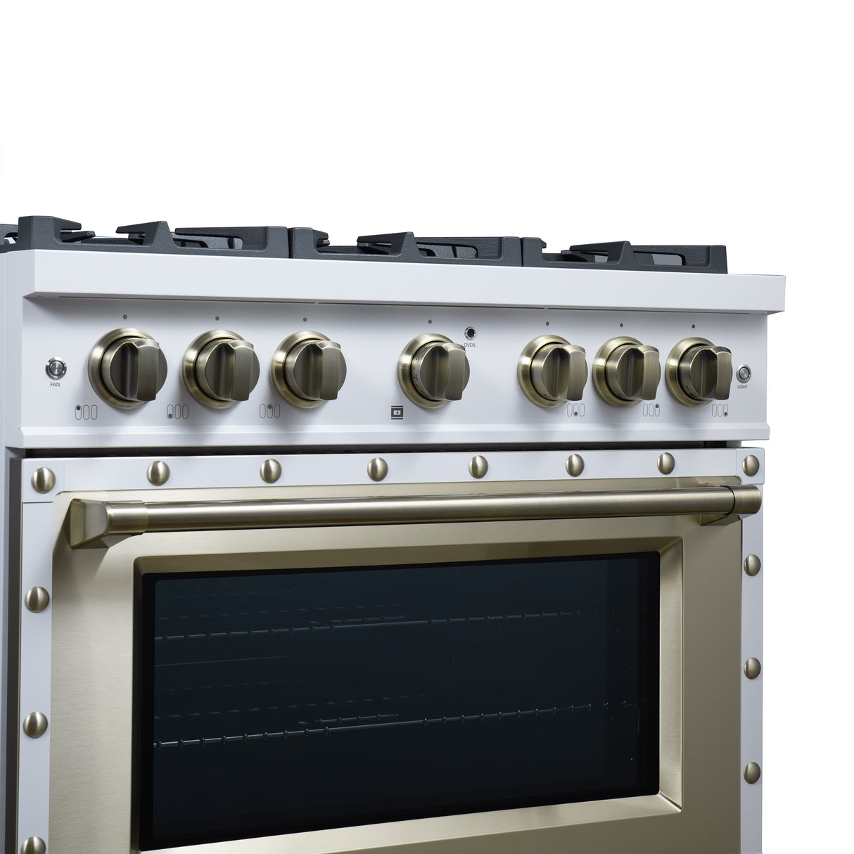 Valente 36" Gas Range in White, 6 Sealed Burnes, 71 000 BTU Cooktop Output , 5.2 Cu.Ft. convection Oven, Telescopic Racks
