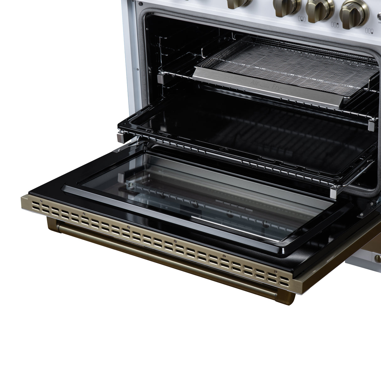 Valente 36" Gas Range in White, 6 Sealed Burnes, 71 000 BTU Cooktop Output , 5.2 Cu.Ft. convection Oven, Telescopic Racks