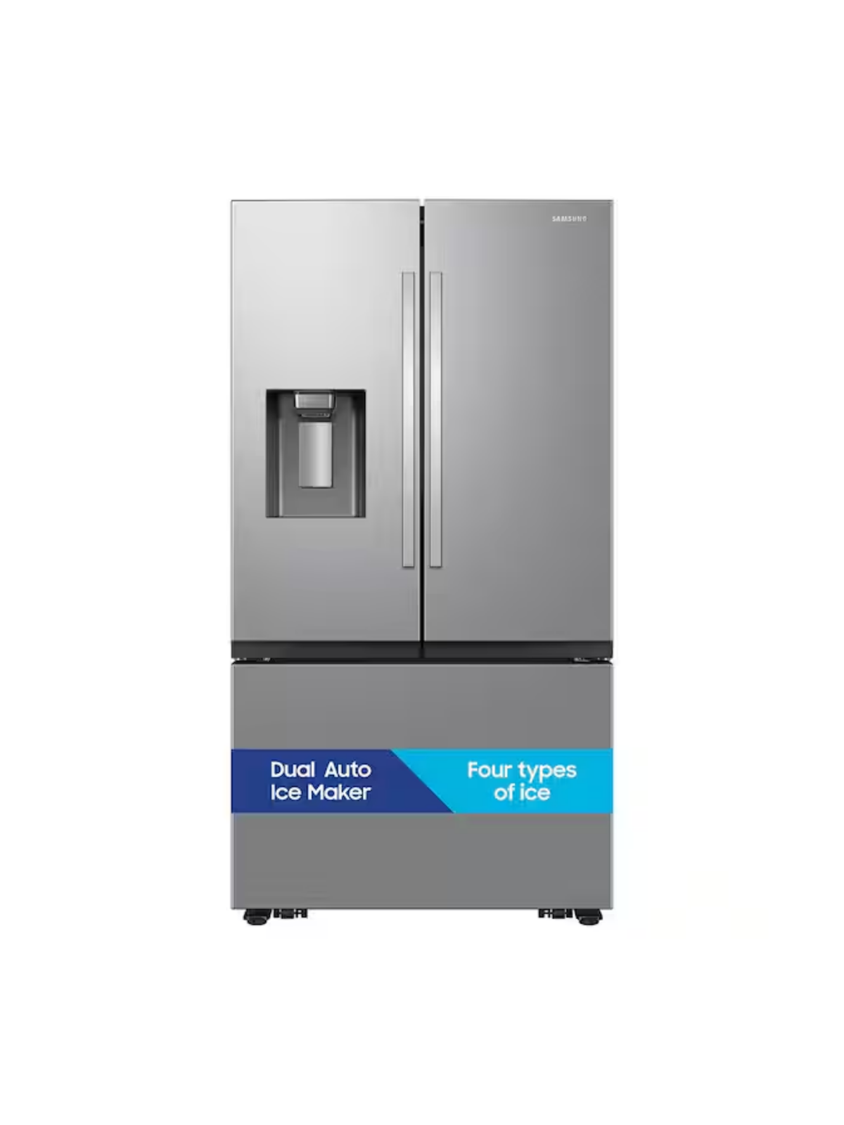 Samsung - 36 in. 31 cu. ft. Mega Capacity Standard Depth 3-Door French Door Refrigerator in Stainless Steel with Four Types of Ice