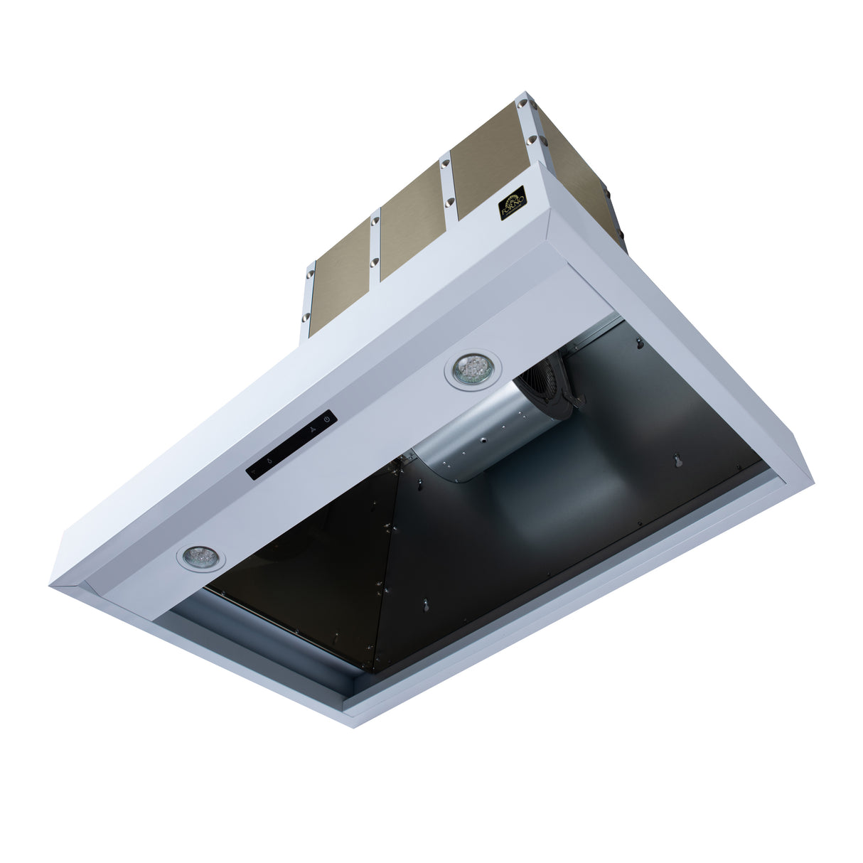 Valente 36" Range Hood in White with 427 CFM, 3 speeds, Dishwasher safe Baffle filters, LED Lights and Remote Control