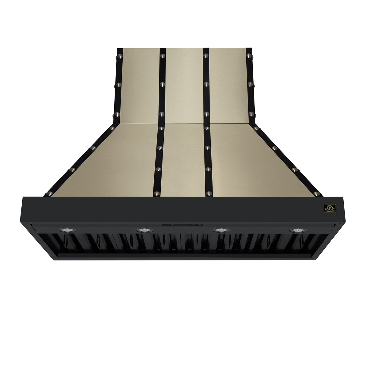 Valente 48" Range Hood in Black with 304 CFM, 3 speeds, Dishwasher safe Baffle filters, LED Lights and Remote Control