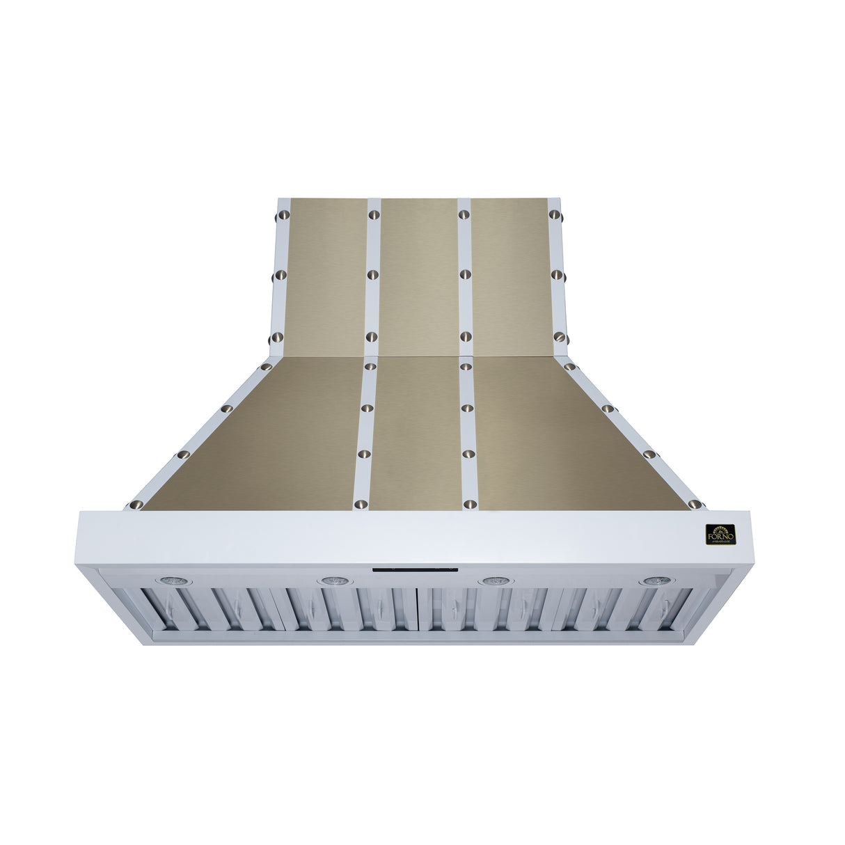 Valente 48" Range Hood in White with 304 CFM, 3 speeds, Dishwasher safe Baffle filters, LED Lights and Remote Control