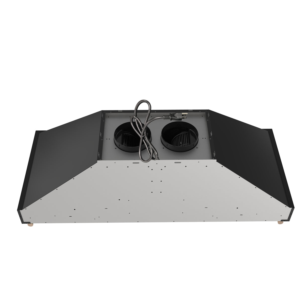 Forno Venezia 48 Inch Wall-Mounted Range Hood in Black with Antique Brass Accessories, Touch Controls and Baffle Filters