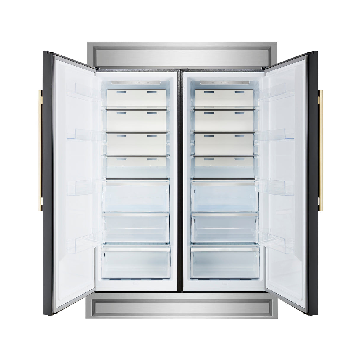 Forno Maderno 2-28-Inch Wide Convertible Refrigerator/Freezer in Black, Decorative Trim, 27.2 cu.ft, 84-Inch High, ENERGY STAR Certified