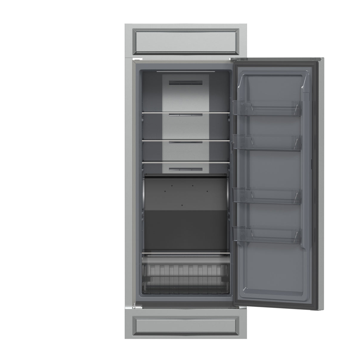 Forno Fortezza 32 Inch Right-Swing Convertible Refrigerator/Freezer with Trim Kit, Stainless Steel, Total No Frost