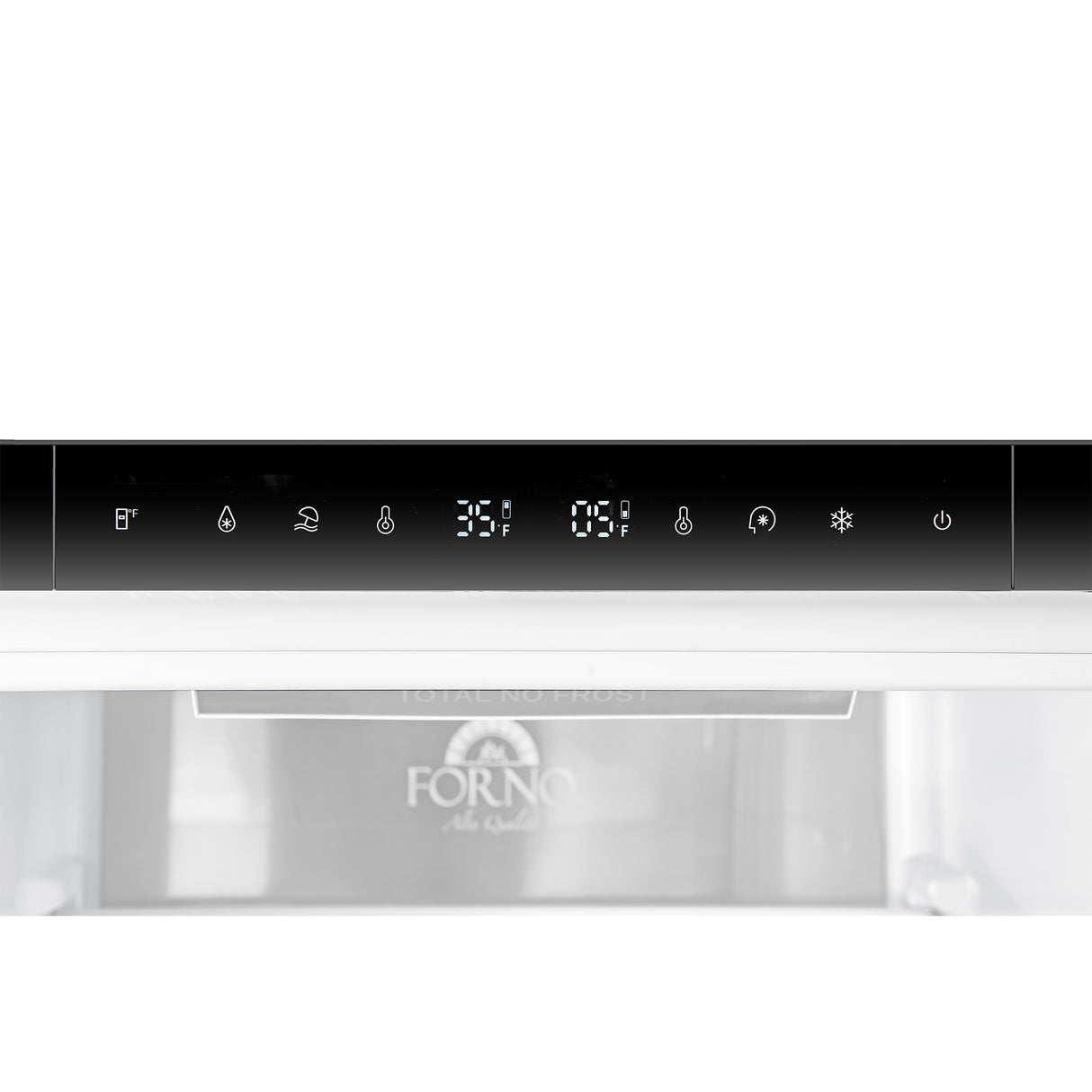 Custodia 24" Bottom Freezer, 10.3 cf., Left Swing, Ice Maker, Total No frost, White, Antique Brass handles
