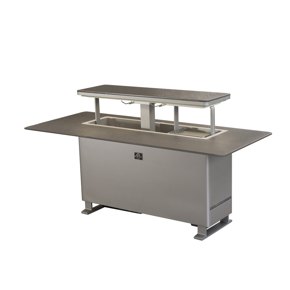 Elevato Smart Bar Table, Sandstone Black, 5.3 cu.ft fridge and freezer with Bluetooth control