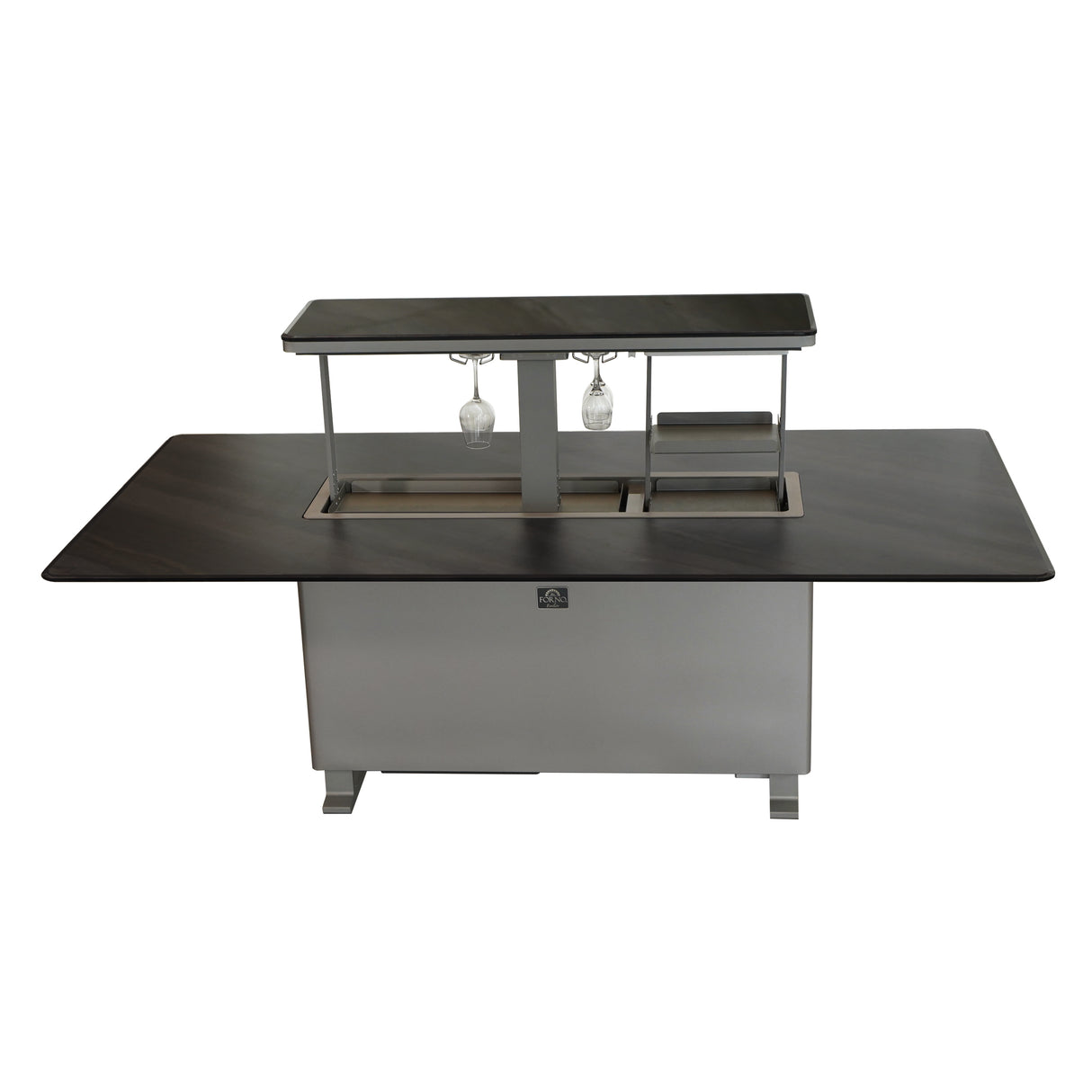 Elevato Smart Bar Table, Midnight Marble, 5.3 cu.ft fridge and freezer with Bluetooth control