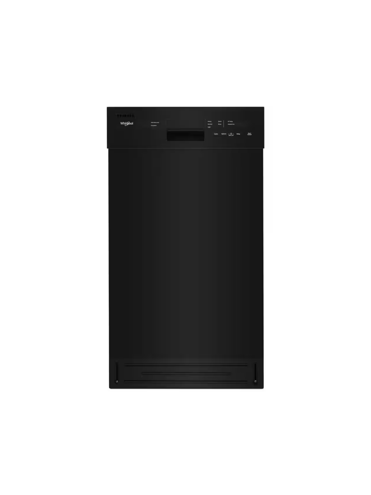 Whirlpool - 18 in. Front Standard Built-In Dishwasher in Black with 5-Cycles 50 dBA