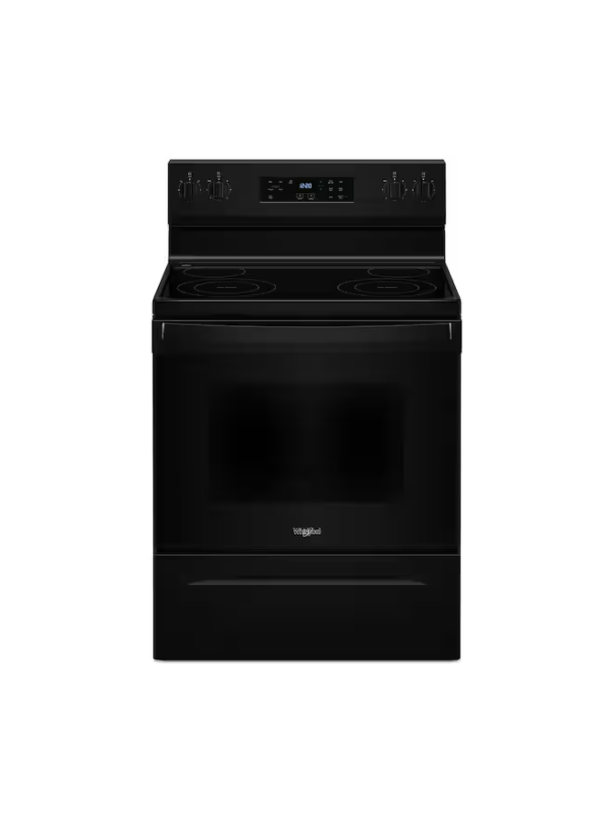 Whirlpool - 30 in. 4 Burner Element Freestanding Electric Range in Black with No Preheat Mode