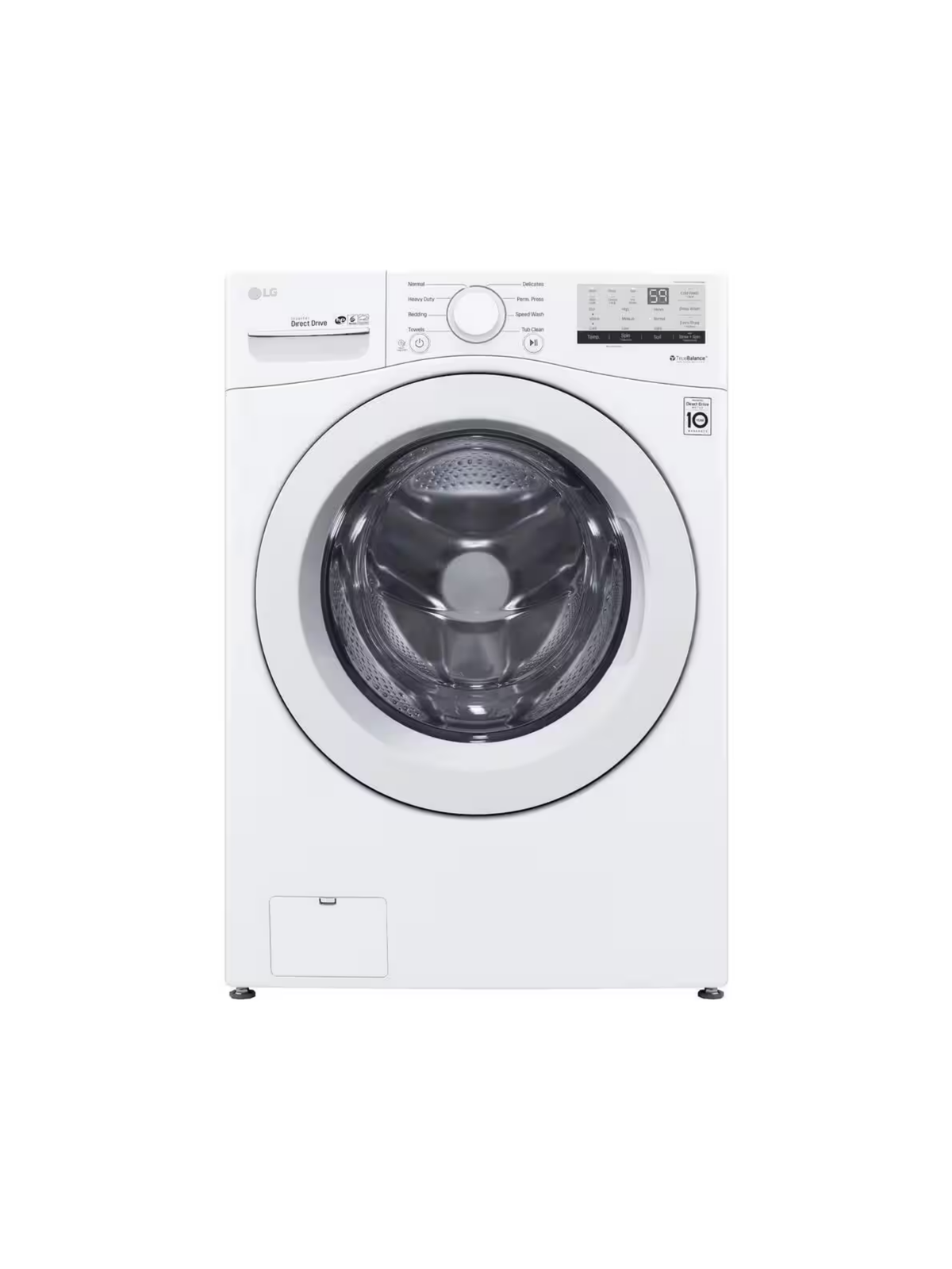 LG - 4.5 Cu. Ft. Stackable Front Load Washer in White with Coldwash Technology