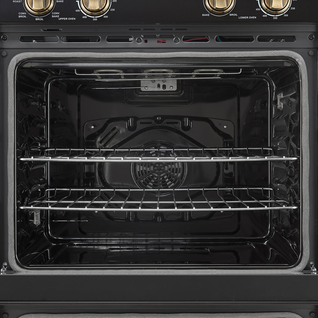 Forno Vomero 30-Inch Double Wall Oven, Black, 10 cu.ft Total Capacity, 7100W Convection, Mechanical Controls, Manuel Steam Clean