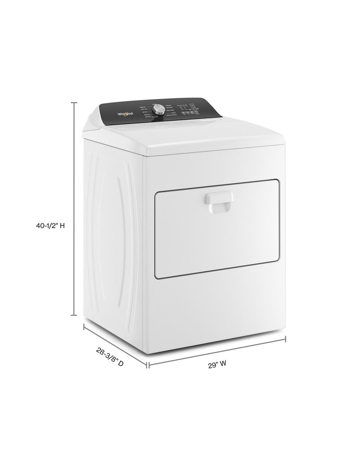 Whirlpool - 7 cu. ft. Vented Top Load Matching Electric Dryer in White with Moisture Sensing - NEW IN BOX