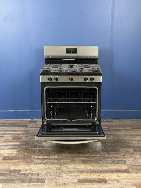 Frigidaire - 30 in. 5 Burner Freestanding Gas Range in Stainless Steel with Quick Boil and Even Baking Technology