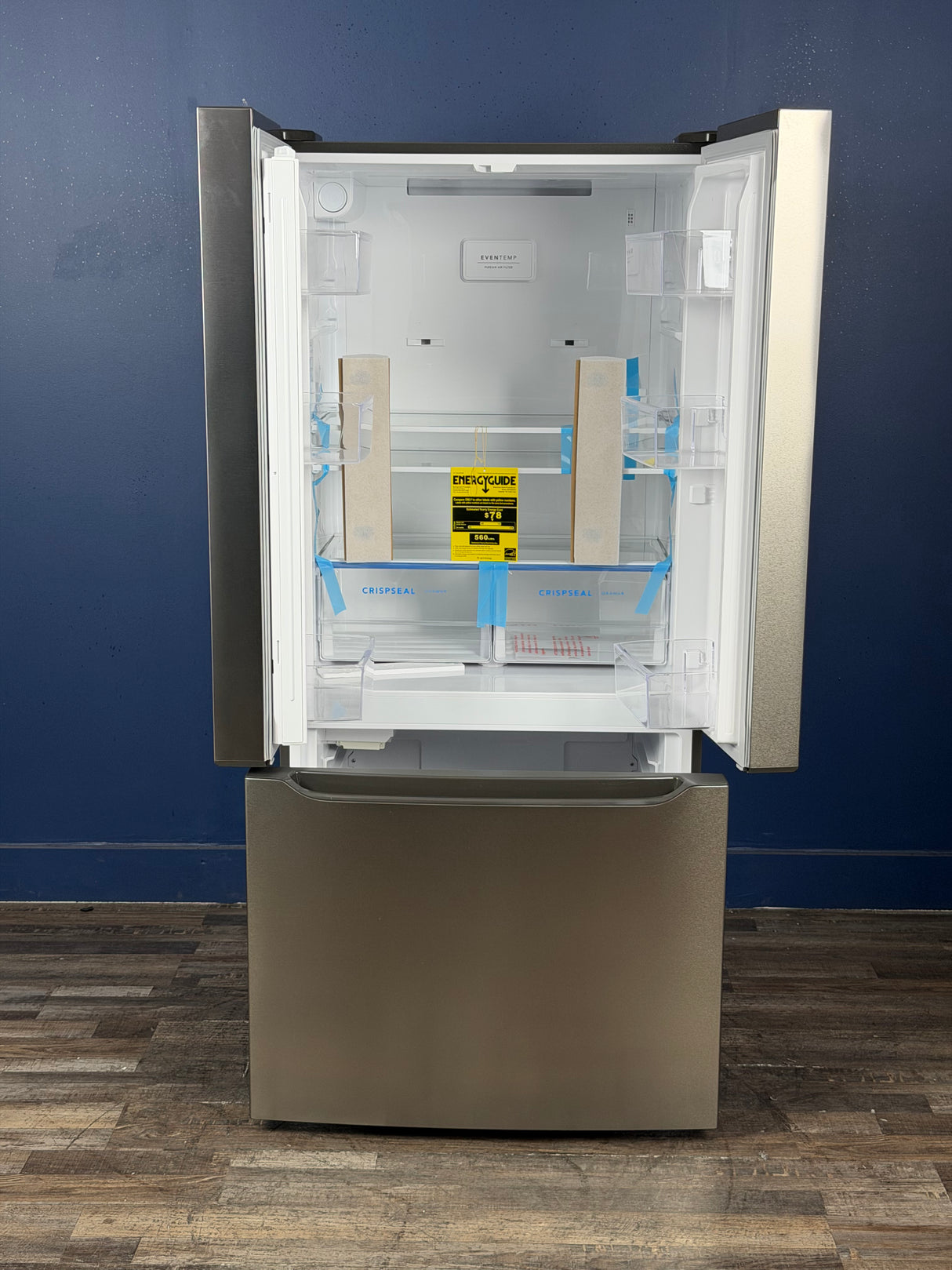 Frigidaire - 33 in. 20 cu. ft. Counter-Depth French Door Refrigerator in Stainless Steel Look with CrispSeal crispers