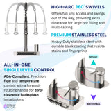 FORNO ACQUA 4 function pull-Down Waterfall Kitchen Faucet